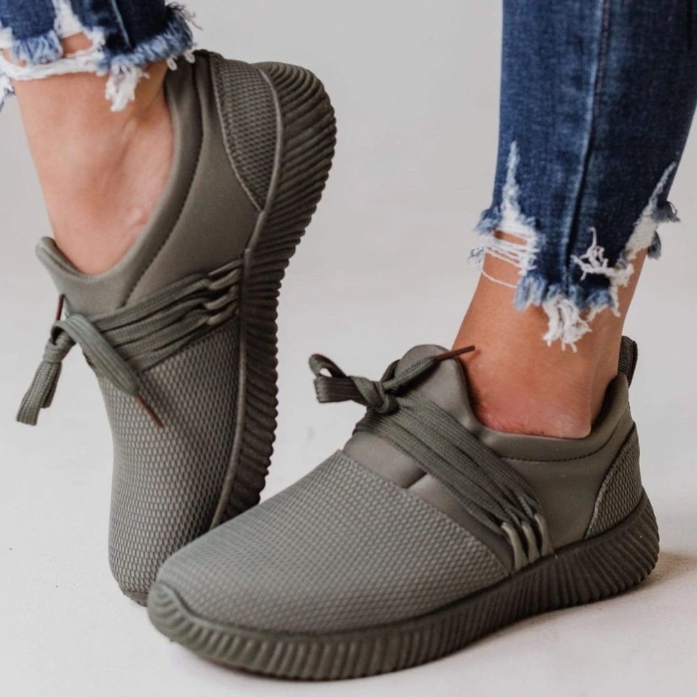 Olive green sneakers